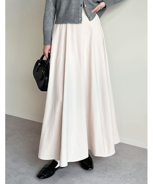 Re:EDIT（リエディ）の「[低身長サイズ有]ハイウエストボリュームフレアスカート（スカート・レディース・ブルー/アイボリー/グレー/ブラック/モカ・AM/MEDIUM/AL/AS/LARGE/SMALL）」の2枚目の写真