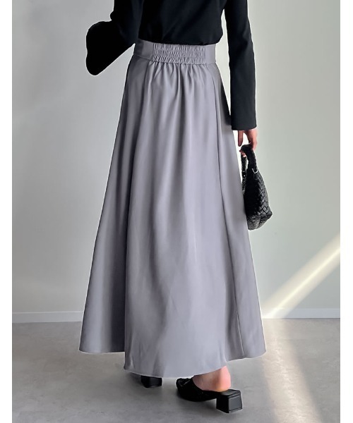 Re:EDIT（リエディ）の「[低身長サイズ有]ハイウエストボリュームフレアスカート（スカート・レディース・ブルー/アイボリー/グレー/ブラック/モカ・AM/MEDIUM/AL/AS/LARGE/SMALL）」の17枚目の写真