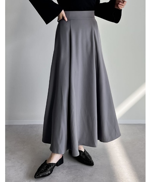 Re:EDIT（リエディ）の「[低身長サイズ有]ハイウエストボリュームフレアスカート（スカート・レディース・ブルー/アイボリー/グレー/ブラック/モカ・AM/MEDIUM/AL/AS/LARGE/SMALL）」の19枚目の写真