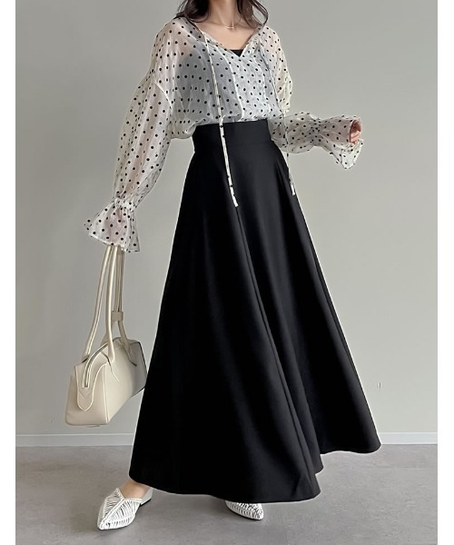 Re:EDIT（リエディ）の「[低身長サイズ有]ハイウエストボリュームフレアスカート（スカート・レディース・ブルー/アイボリー/グレー/ブラック/モカ・AM/MEDIUM/AL/AS/LARGE/SMALL）」の22枚目の写真