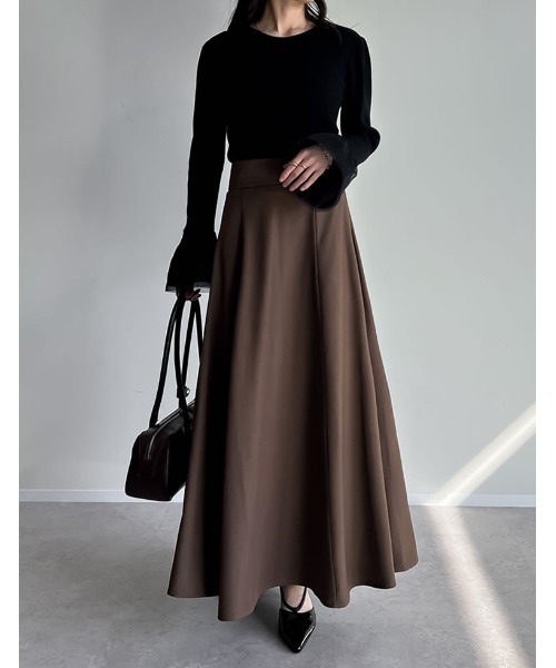 Re:EDIT（リエディ）の「[低身長サイズ有]ハイウエストボリュームフレアスカート（スカート・レディース・ブルー/アイボリー/グレー/ブラック/モカ・AM/MEDIUM/AL/AS/LARGE/SMALL）」の15枚目の写真