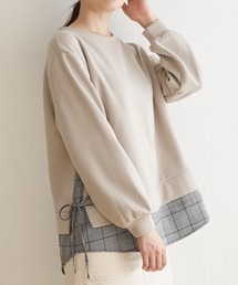 サイドリボン裾レイヤードプルオーバー