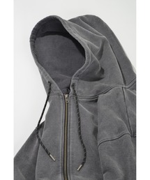 SUPERTHANKS | 【オーバーダイ加工】ジップアップ フーディスウェット（ユニセックス）Zip-up sweat hoodie (pigment dye)(スウェット)