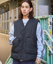 Buyer's Select/ファーフリース×キルトリバーシブルベスト