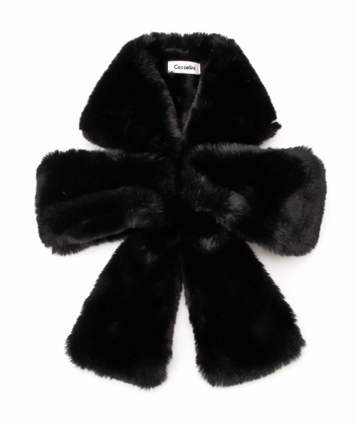 Casselini（キャセリーニ）の「【Casselini】リボンティペット 232-111105（マフラー・レディース・ベージュ/ブラック/グレー/ブラウン/モカ/マルチ・FREE）」の9枚目の写真