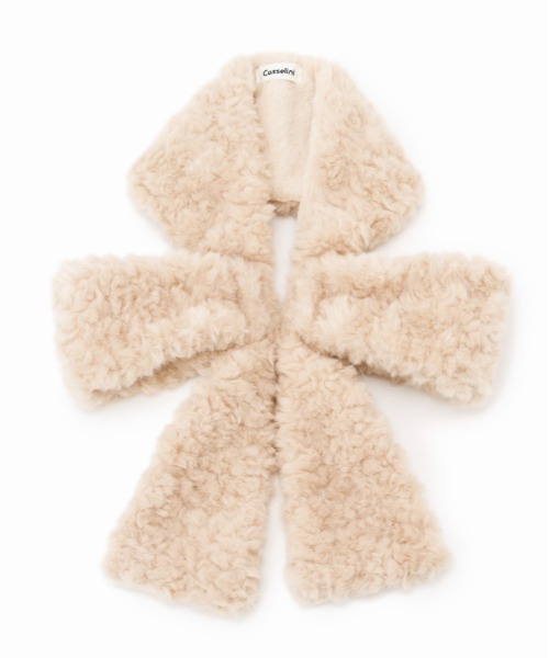 Casselini（キャセリーニ）の「【Casselini】リボンティペット 232-111105（マフラー・レディース・ベージュ/ブラック/グレー/ブラウン/モカ/マルチ・FREE）」の12枚目の写真