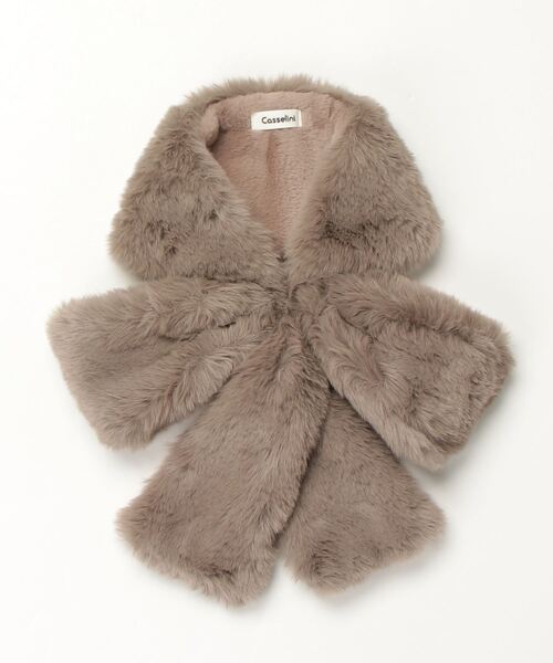 Casselini（キャセリーニ）の「【Casselini】リボンティペット 232-111105（マフラー・レディース・ベージュ/ブラック/グレー/ブラウン/モカ/マルチ・FREE）」の7枚目の写真