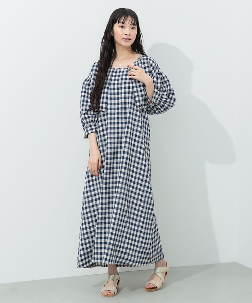 BEAMS HEART(ビームスハート)の「【2点セット】BEAMS HEART / チェック レイヤード ワンピース(ワンピース・レディース・ブラウン/オレンジ/ネイビー・FREE)」の14枚目の写真