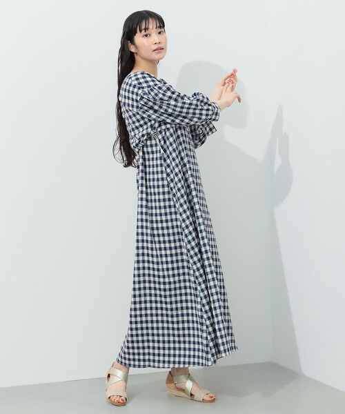 BEAMS HEART(ビームスハート)の「【2点セット】BEAMS HEART / チェック レイヤード ワンピース(ワンピース・レディース・ブラウン/オレンジ/ネイビー・FREE)」の16枚目の写真