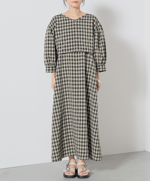 BEAMS HEART(ビームスハート)の「【2点セット】BEAMS HEART / チェック レイヤード ワンピース(ワンピース・レディース・ブラウン/オレンジ/ネイビー・FREE)」の11枚目の写真