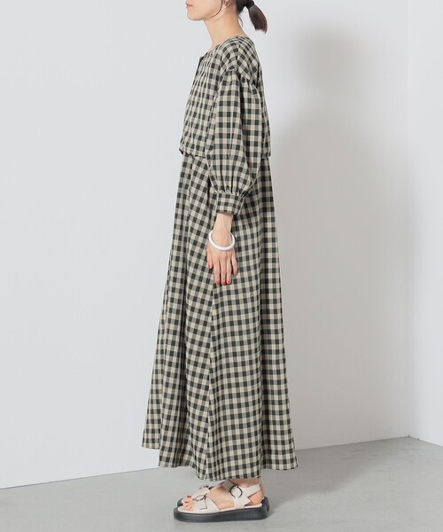 BEAMS HEART(ビームスハート)の「【2点セット】BEAMS HEART / チェック レイヤード ワンピース(ワンピース・レディース・ブラウン/オレンジ/ネイビー・FREE)」の12枚目の写真