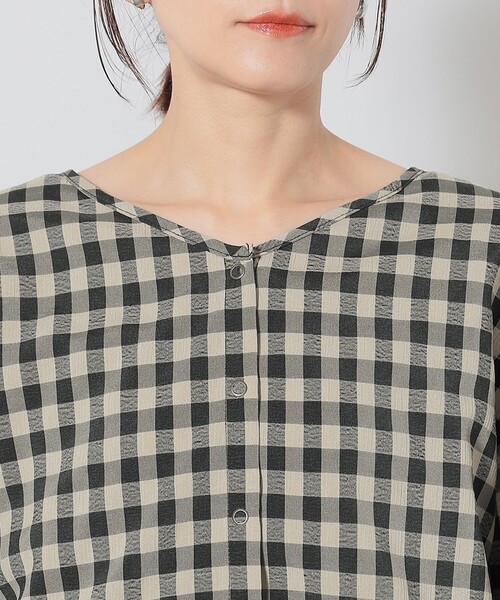 BEAMS HEART(ビームスハート)の「【2点セット】BEAMS HEART / チェック レイヤード ワンピース(ワンピース・レディース・ブラウン/オレンジ/ネイビー・FREE)」の4枚目の写真