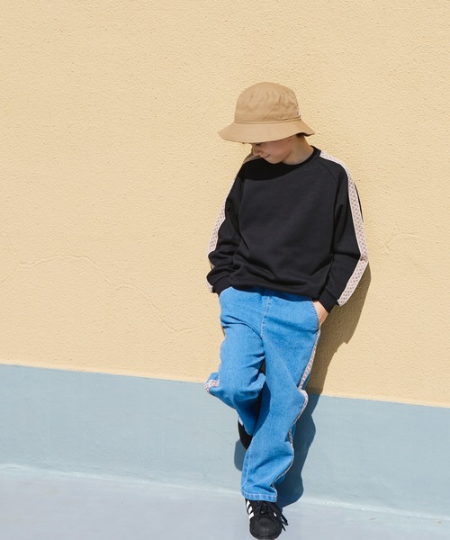 PAIRMANON STREET（ペアマノンストリート）の「【PAIRMANON STREET】裏起毛 ネイティブ風 サイドライン トラック スウェット プルオーバー（スウェット・キッズ・ブラック/カーキ/ブラック系その他/パープル/グレー・150/100/120/140/90/110/130）」の8枚目の写真