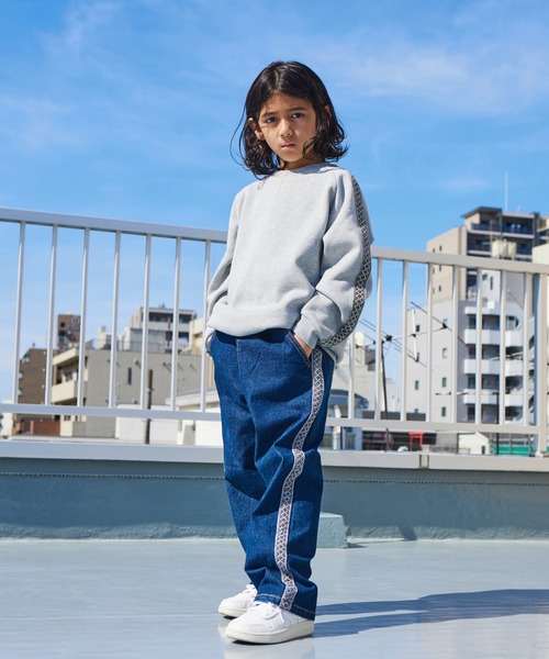 PAIRMANON STREET（ペアマノンストリート）の「【PAIRMANON STREET】裏起毛 ネイティブ風 サイドライン トラック スウェット プルオーバー（スウェット・キッズ・ブラック/カーキ/ブラック系その他/パープル/グレー・150/100/120/140/90/110/130）」の12枚目の写真