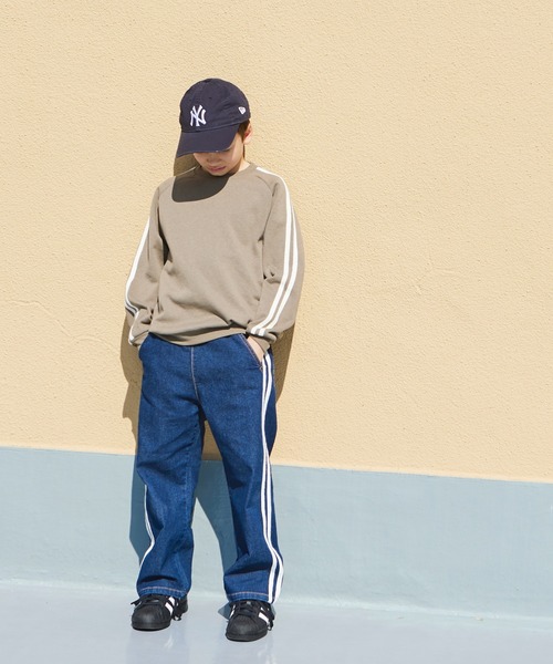 PAIRMANON STREET（ペアマノンストリート）の「【PAIRMANON STREET】裏起毛 ネイティブ風 サイドライン トラック スウェット プルオーバー（スウェット・キッズ・ブラック/カーキ/ブラック系その他/パープル/グレー・150/100/120/140/90/110/130）」の14枚目の写真