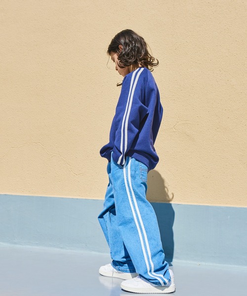 PAIRMANON STREET（ペアマノンストリート）の「【PAIRMANON STREET】裏起毛 ネイティブ風 サイドライン トラック スウェット プルオーバー（スウェット・キッズ・ブラック/カーキ/ブラック系その他/パープル/グレー・150/100/120/140/90/110/130）」の6枚目の写真