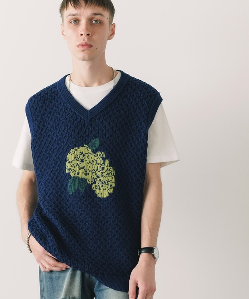 FREE MAX Flower Design Knit Vest 花柄 ニットベスト（ベスト）｜FREE