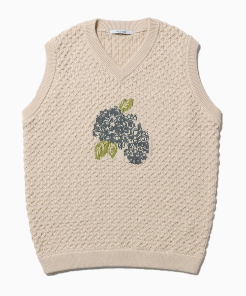セール】FREE MAX Flower Design Knit Vest 花柄 ニットベスト（ベスト