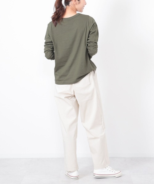 SETUP7(セットアップセブン)の「【SETUP7】コットン天竺長袖Tシャツ GLR(Tシャツ/カットソー・レディース・グレー/ブラック/オフホワイト/カーキ・L/M)」の16枚目の写真
