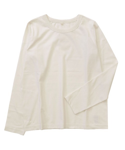 SETUP7(セットアップセブン)の「【SETUP7】コットン天竺長袖Tシャツ GLR(Tシャツ/カットソー・レディース・グレー/ブラック/オフホワイト/カーキ・L/M)」の8枚目の写真