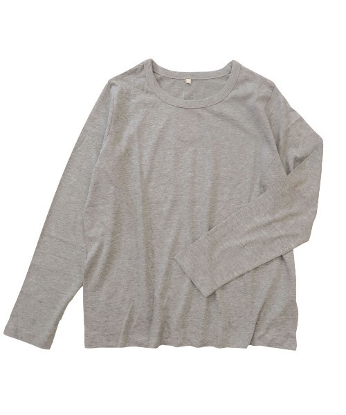 SETUP7(セットアップセブン)の「【SETUP7】コットン天竺長袖Tシャツ GLR(Tシャツ/カットソー・レディース・グレー/ブラック/オフホワイト/カーキ・L/M)」の14枚目の写真