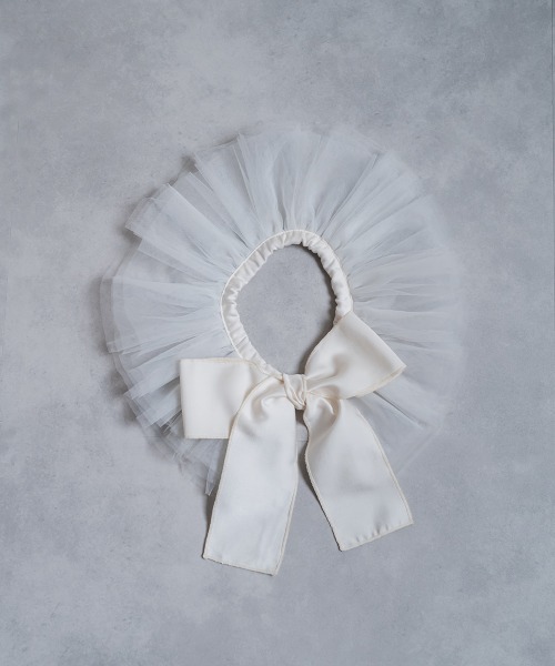 riziere（リジェール）の「チュール付け襟（付け襟・キッズ・オフホワイト/ブラック・FREE）」の3枚目の写真