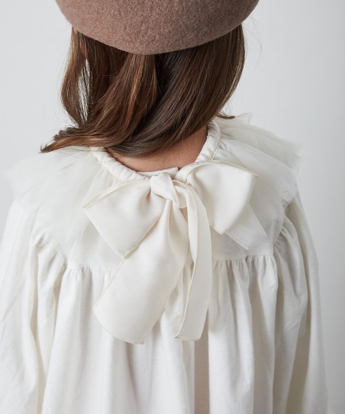 riziere（リジェール）の「チュール付け襟（付け襟・キッズ・オフホワイト/ブラック・FREE）」の8枚目の写真