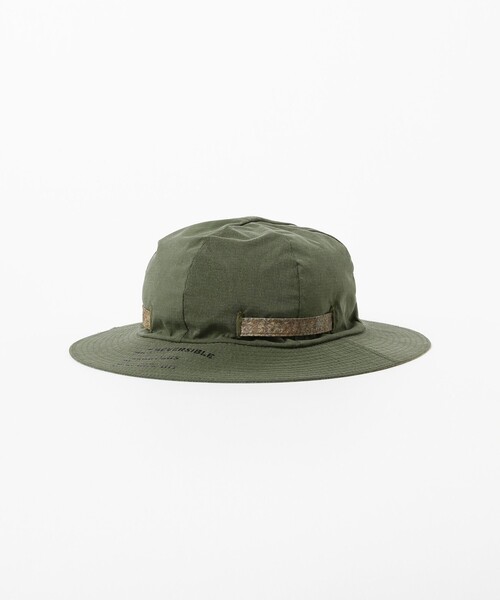 BEAMS PLUS(ビームスプラス)の「BEAMS PLUS / ナイロン カモフラージュ プリント リバーシブル サンハット(ハット・メンズ・ベージュ/オリーブ・ONE SIZE)」の9枚目の写真