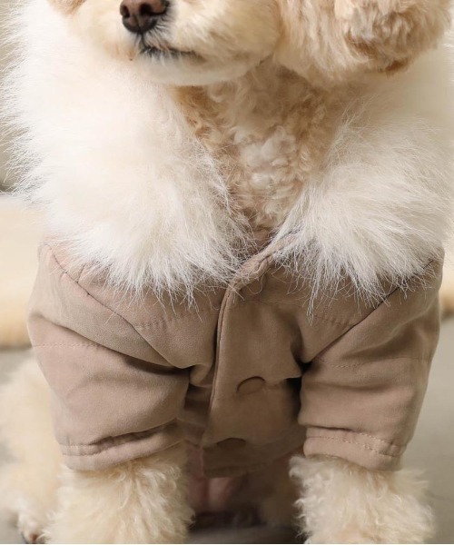 moncheri（モンシェリ）の「フードファージャケット / 犬服 / ドッグウェア（ペットウェア・レディース・カーキ/ベージュ・L/M/S/XL/XS/2M）」の19枚目の写真