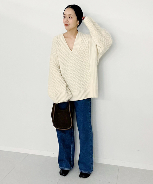Plage - 【2023AW】Plage アランV プルオーバー ニット plage（プラージュ）の「《追加》アランV プルオーバー（ニット