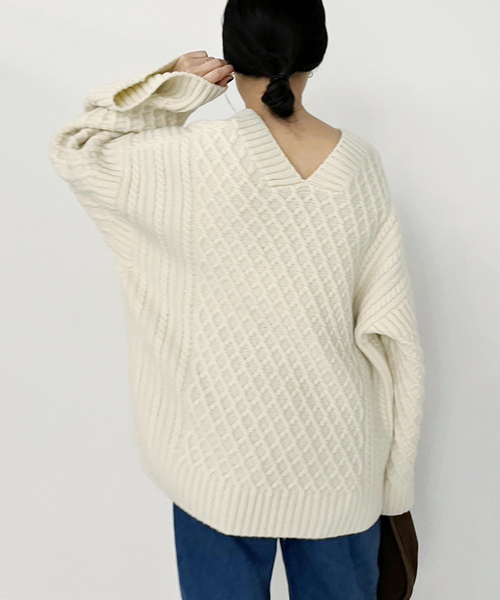 セール】《追加》アランV プルオーバー（ニット/セーター）｜Plage