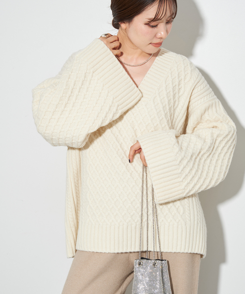 専用　Plage プラージュ アランVネック プルオーバー ニット ケーブル セール】《追加》アランV プルオーバー（ニット/セーター）｜Plage