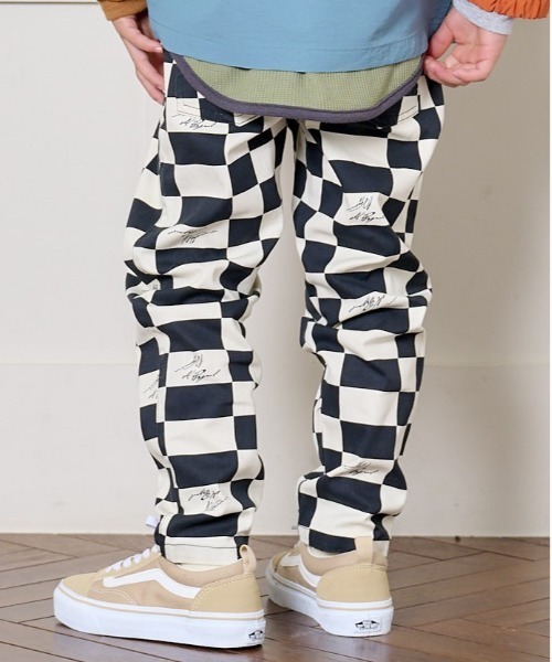 BIG FIELD（ビッグフィールド）の「シェフパンツ（80～150cm）（その他パンツ・キッズ・ブルー/チェック/ブルー系その他/ブラウン系その他/ベージュ系その他/ミント/オレンジ/パープル/ブラウン/ライトブルー/オフホワイト/ブラック・90/100/110/120/80/130/95/140/150）」の12枚目の写真