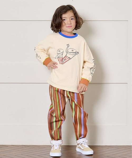 BIG FIELD（ビッグフィールド）の「シェフパンツ（80～150cm）（その他パンツ・キッズ・ブルー/チェック/ブルー系その他/ブラウン系その他/ベージュ系その他/ミント/オレンジ/パープル/ブラウン/ライトブルー/オフホワイト/ブラック・90/100/110/120/80/130/95/140/150）」の14枚目の写真