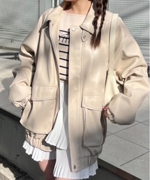 OLIVE des OLIVE | BIGポケットエコレザーブルゾン　1041070050(ブルゾン)