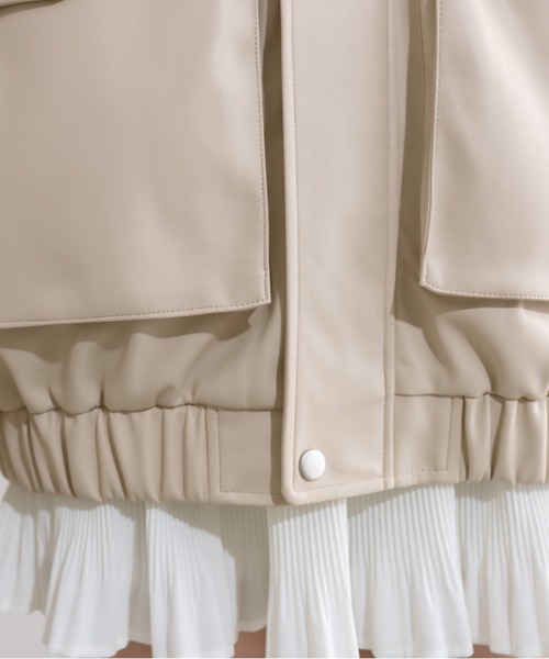 OLIVE des OLIVE(オリーブデオリーブ)の「BIGポケットエコレザーブルゾン 1041070050(ブルゾン・レディース・ブラック/アイボリー・FREE)」の9枚目の写真