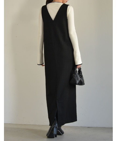 Re:EDIT（リエディ）の「[低身長サイズ有]カットツイードウエストベルト付きジャンパースカート（ジャンパースカート・レディース・ブラック/ブラック系その他・MEDIUM/LARGE/SHORT）」の13枚目の写真