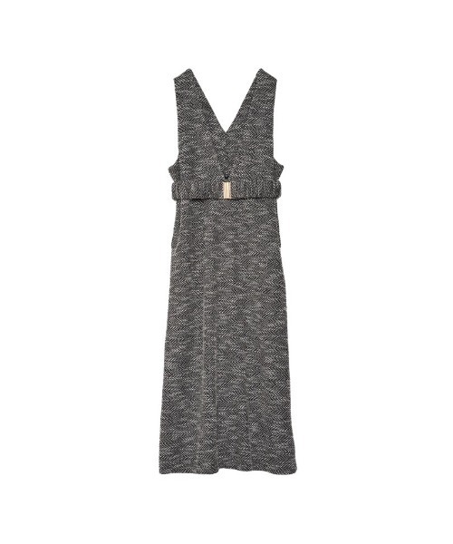 Re:EDIT（リエディ）の「[低身長サイズ有]カットツイードウエストベルト付きジャンパースカート（ジャンパースカート・レディース・ブラック/ブラック系その他・MEDIUM/LARGE/SHORT）」の10枚目の写真