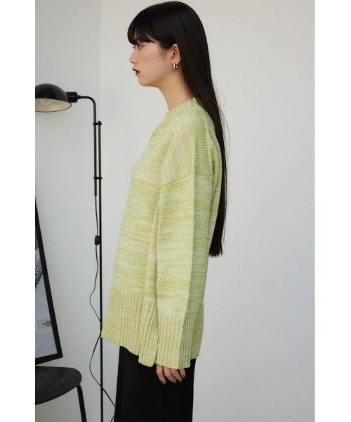 AZUL by moussy(アズールバイマウジー)の「ミックスヤーンニットトップス(ニット/セーター・レディース・ライトベージュ/ライム/ブラック・FREE)」の19枚目の写真