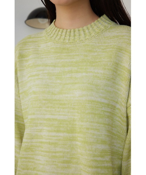 AZUL by moussy(アズールバイマウジー)の「ミックスヤーンニットトップス(ニット/セーター・レディース・ライトベージュ/ライム/ブラック・FREE)」の21枚目の写真