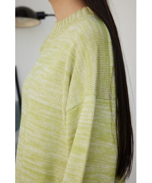 AZUL by moussy(アズールバイマウジー)の「ミックスヤーンニットトップス(ニット/セーター・レディース・ライトベージュ/ライム/ブラック・FREE)」の22枚目の写真