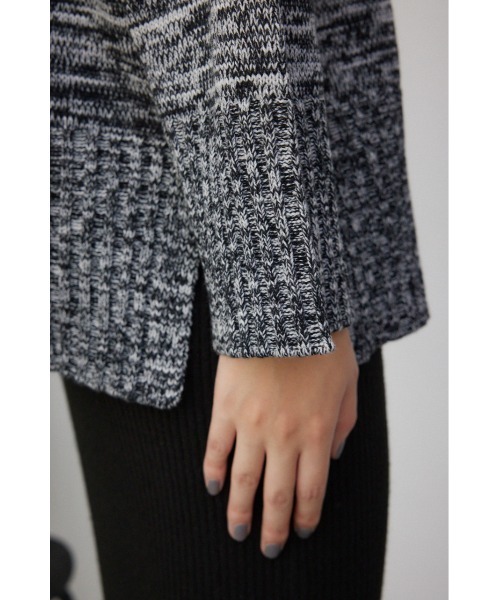 AZUL by moussy(アズールバイマウジー)の「ミックスヤーンニットトップス(ニット/セーター・レディース・ライトベージュ/ライム/ブラック・FREE)」の12枚目の写真