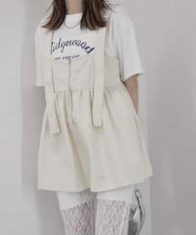 ナイロンペプラムキャミ nylon peplum cami / ペプラムデザイン ビスチェ ノースリーブ ベルトデザイン