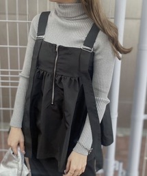 ナイロンペプラムキャミ nylon peplum cami / ペプラムデザイン ビスチェ ノースリーブ ベルトデザイン