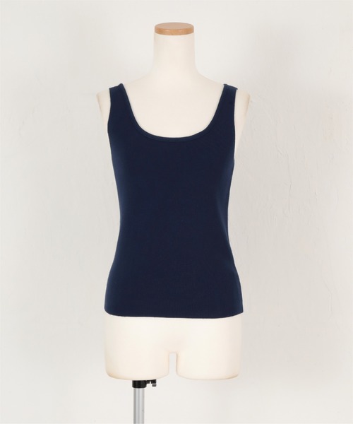 titivate（ティティベイト）の「ベーシックニットタンクトップ（タンクトップ・レディース・グレイッシュベージュ/アイボリー/ブラック/ネイビー/ブルー/ライトグレー/レッド・L/M/S）」の9枚目の写真