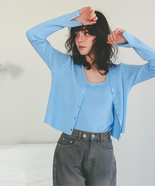 titivate（ティティベイト）の「ベーシックニットタンクトップ（タンクトップ・レディース・グレイッシュベージュ/アイボリー/ブラック/ネイビー/ブルー/ライトグレー/レッド・L/M/S）」の18枚目の写真