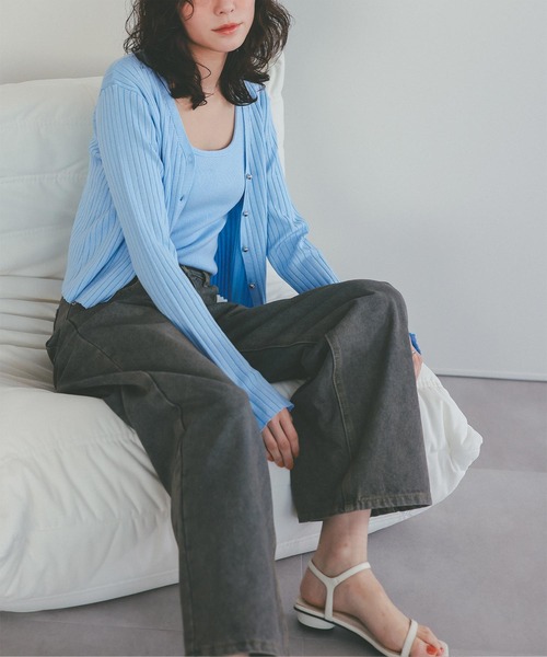 titivate（ティティベイト）の「ベーシックニットタンクトップ（タンクトップ・レディース・グレイッシュベージュ/アイボリー/ブラック/ネイビー/ブルー/ライトグレー/レッド・L/M/S）」の19枚目の写真