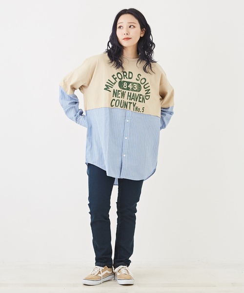 CUBE SUGAR（キューブシュガー）の「WEB限定ストレッチデニムリラックススリムパンツ（その他パンツ・レディース・インディゴブルー/ライトブルー/ワンウォッシュ・LL/L/M）」の5枚目の写真