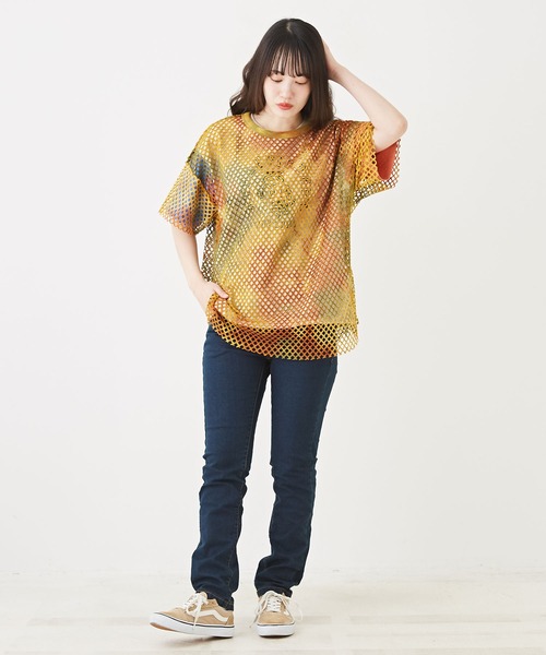 CUBE SUGAR（キューブシュガー）の「WEB限定ストレッチデニムリラックススリムパンツ（その他パンツ・レディース・インディゴブルー/ライトブルー/ワンウォッシュ・LL/L/M）」の6枚目の写真