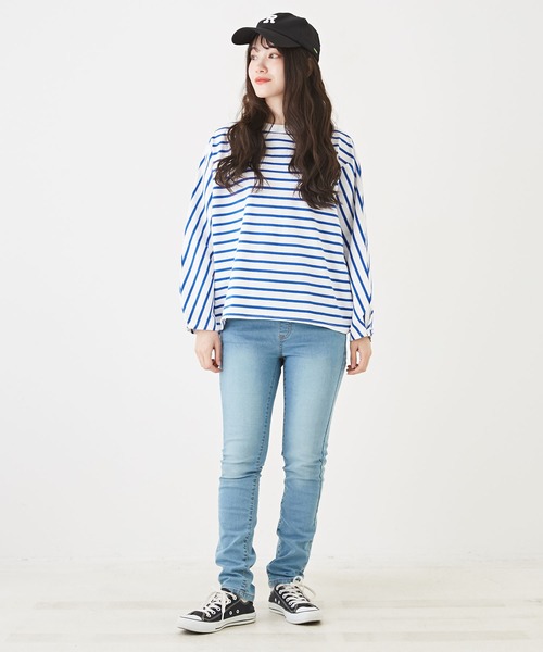 CUBE SUGAR（キューブシュガー）の「WEB限定ストレッチデニムリラックススリムパンツ（その他パンツ・レディース・インディゴブルー/ライトブルー/ワンウォッシュ・LL/L/M）」の11枚目の写真